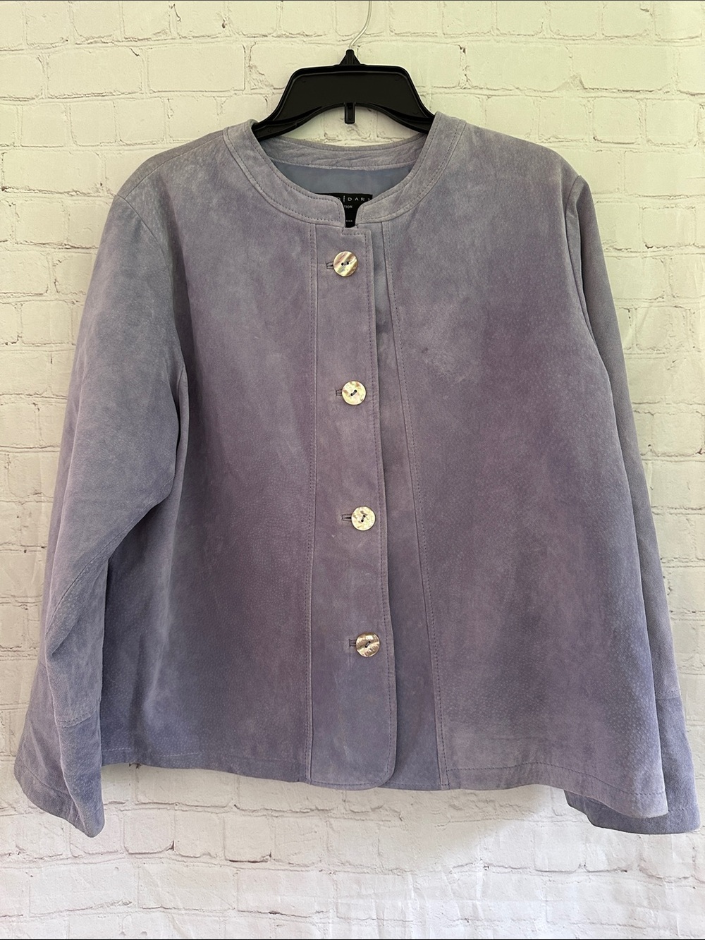 David Dart Suede Button-Front Lavender Jacket - Women size L
